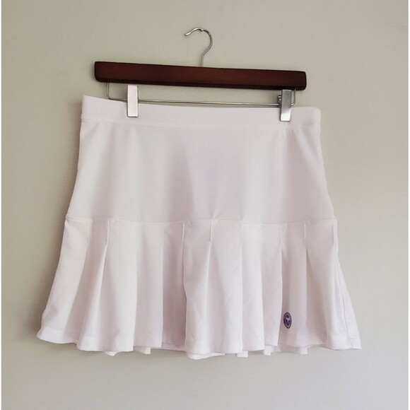 Wimbledon Performance White Pleated Tennis Skirt Womens Size 14 - Picture 1 of 10